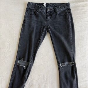 Free People Black Ripped Skinny Jeans